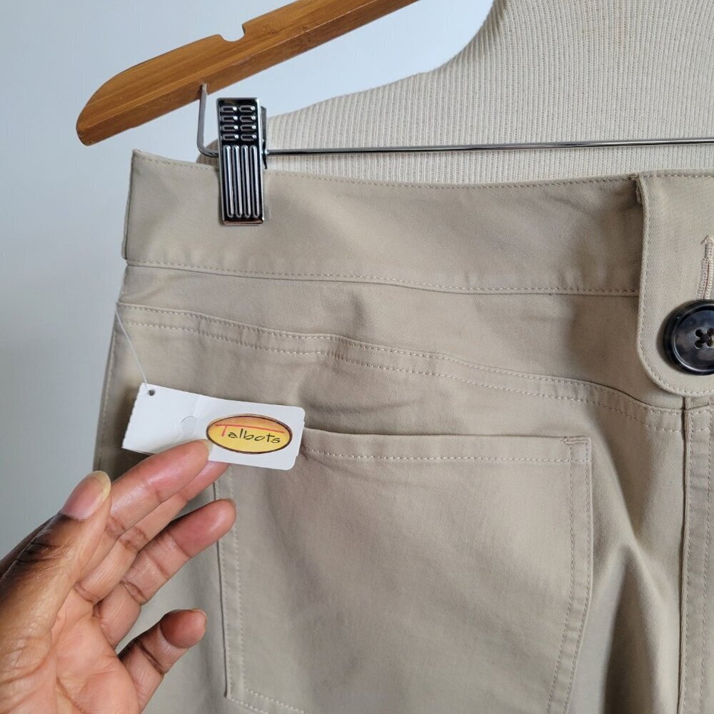 New Talbots Slimming Stretch Denim Wide Cream Leg Pants (Size: 12) - Picture 5 of 13